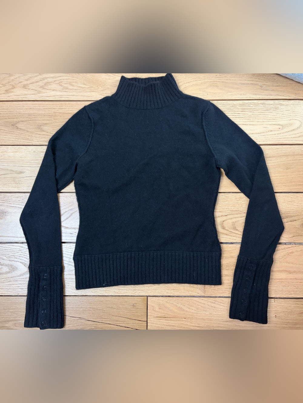 Vince Black Ribbed Cowl Neck Sweater